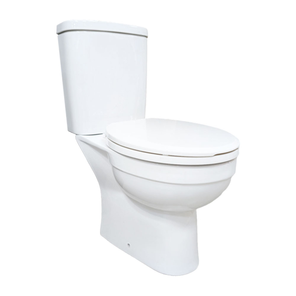 Lecico White Atlas Rimless Close Couple Toilet Set